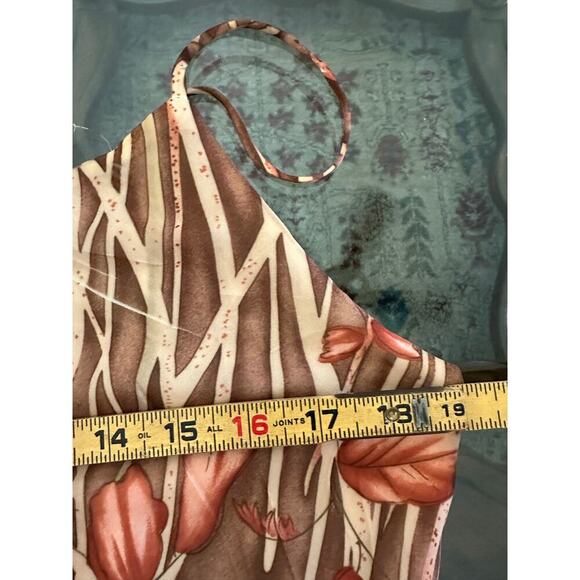 Vintage Celavie Collection Brown & Cream Y2K 90’s 2000s High Low Dress Size 8 - Picture 4 of 8